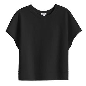 Cuyana French Terry Short Sleeve Sweatshirt S black EUC